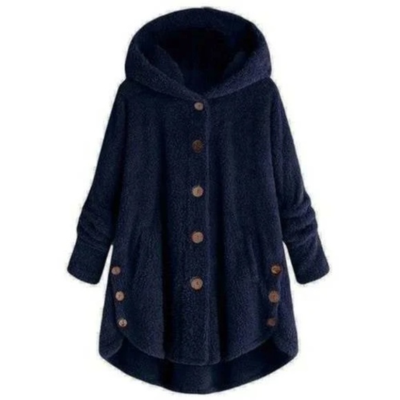 Jackets & Blazers - Warm Plush Faux Fur Cardigan With Hoodie